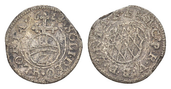 Бавария 2 крейцера 1624 Максимилиан I (1597-1651) KM 128 серебро 4649-445