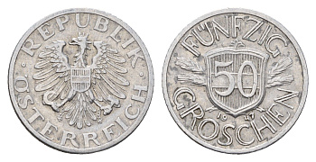 Австрия 50 грошей 1947 KM 2870 алюминий 4669-716