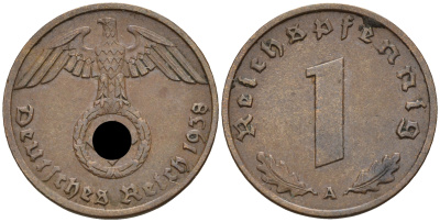 Германия 1 рейхспфенниг 1938 A KM 89 J. 361 бронза    4152-1164