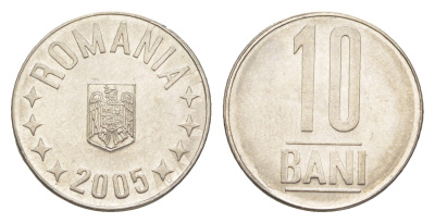 Румыния 10 бань (бани) 2005 KM 191 сталь плакированная никелем 4649-541