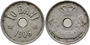Румыния 10 бани 1906 J, Кароль I (1881-1914) KM 32 медно-никель 4388-1255