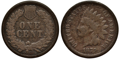 США 1 цент 1879 индеец, Indian head  бронза    1531-123
