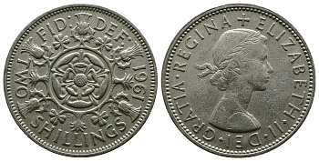 Великобритания 2 шиллинга (флорин) 1961 Елизавета II (1952-2022) KM 906, Spink 4146 медно-никель 4382-325