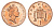 Великобритания 1 пенни 1986 Елизавета II (1952-2022) KM 935, Spink 4381 (B3) бронза UNC 4696-756