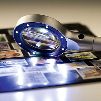 Лупа со светодиодной подсветкой, 2,5-кратное увеличение, немецкое качество оптики NEMO. Leuchtturm. Германия. 328630