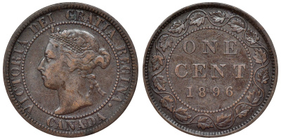 Канада 1 цент 1896 Виктория (1837-1901) KM 7 бронза    4116-726