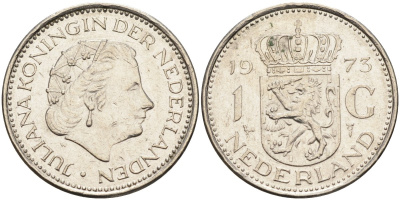 Нидерланды 1 гульден 1973 Юлиана (1948-1980) KM 184a никель 4171-121