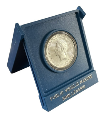 Италия 500 лир 1981 R, 2000 лет со дня смерти Вергилия, в оригинальной коробке KM 110 серебро 3-4-11-18