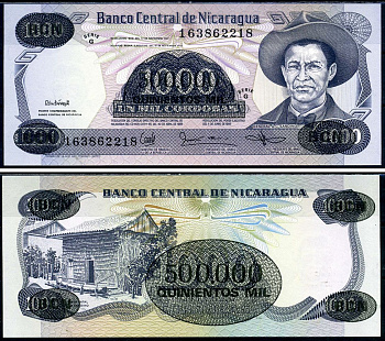 Никарагуа 500000 кордоба 1987 Pick 150 бумага UNC (пресс) 6283-49-3-2