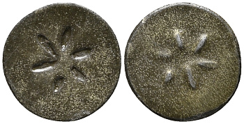 ЕВРОПА ЖЕТОН ND ИЗОБРАЖЕНИЕ СТИЛИЗОВАНОГО ЦВЕТКА, ДИАМЕТР 15 ММ., В ЛАКЕ темный металл 46-627