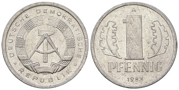ГДР 1 пфенниг 1983 А KM 8.2 алюминий 4623-453