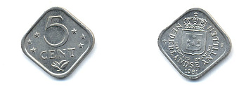 Нидерландские Антилы 5 центов 1981 Беатрикс (1980-2013) KM 13 медно-никель 4379-1152