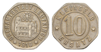 Лойткирх 10 пфеннигов 1918 Funck 294.2A, Men05 15014.2, Men18 18838.2 железо 4636-761