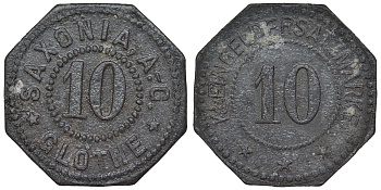 Германия, Глёте 10 пфеннигов ND Саксония-Анхальт, нотгельд цинк 4119-1215