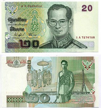 Таиланд 20 бат 2003 Рама IX, подпись 74 Pick 109 (1) бумага UNC (пресс) 8615-39-3-1