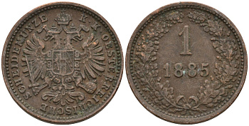 Австрия 1 крейцер 1885 Франц Иосиф (1848-1916) KM 2187 медь 4151-1258