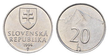 Словакия 20 геллеров 1994 KM 18 алюминий UNC 4682-962
