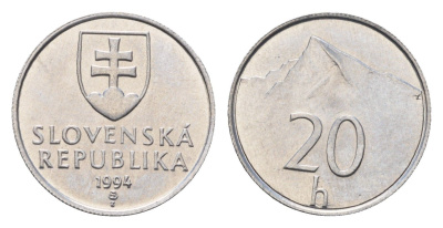 Словакия 20 геллеров 1994 KM 18 алюминий UNC 4682-962