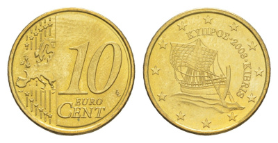 Кипр 10 евроцентов 2008 KM 81 нордик BU 4649-1127