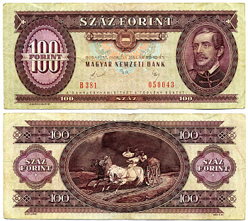 Венгрия 100 форинтов 1989 10 января 1989, ЛАЙОШ КОШУТ Pick 171h бумага 2192-8-2-2