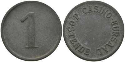 Ливан 1 жетон 1920? казино KURSAAL d'OSTENDE цинк 98-914