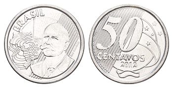 Бразилия 50 сентаво 2012 KM 651a нержавеющая сталь aUNC 4642-1152