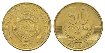 Коста-Рика 50 колонов 1997 KM 231 алюминиевая бронза UNC 4642-932