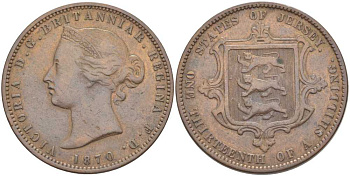 Джерси 1/13 шиллинга 1870 Виктория (1837-1901) KM 5 бронза 3996-421