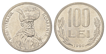 Румыния 100 леев 1996 Михай Храбрый (1558-1601) KM 111 сталь плакированная никелем 4703-811