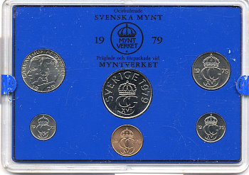 Швеция набор монетного двора из 6 монет 1979 в пластике Карл XVI Густав (1973- ) KM MS11 UNC 4-3-6-98