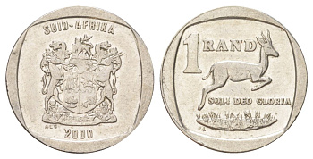 ЮАР 1 ранд 2000 KM 164 медь плакированная никелем 4627-351
