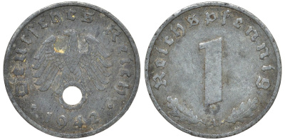 Германия 1 рейхспфенниг 1942 A KM 97, J. 369 цинк 4174-437