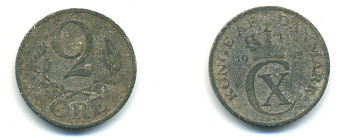 ДАНИЯ 2 ЭРЕ 1949 ФРИДЕРИК IX KM 840.1 цинк 3999-223