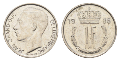 Люксембург 1 франк 1986 Герцог Жан (1964-1999) KM 59 медно-никель 4664-769