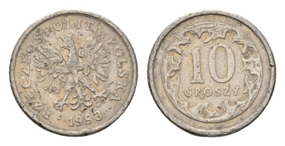Польша 10 грошей 1993 Y 279 медно-никель 4684-961