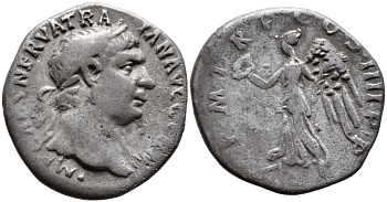 Римская Империя денарий 101-102 Траян Рим Very fine RIC 60 серебро 270-413