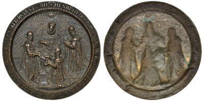 Франция медаль-плакетка ND Генрих III (1551-1589), диаметр 134 мм.  бронза    8-1-07-01