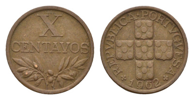Португалия 10 сентаво 1962 KM 583 бронза 4708-351