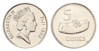 Фиджи 5 центов 1992 KM 51a цинк плакированная никелем 4669-547