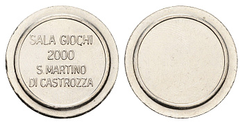 Италия, Сан-Мартино-ди-Кастроцца жетон для равлечений Sale Giochi 2000 диаметр 24 мм, вес 5,7 гр нержавеющая сталь 4670-756