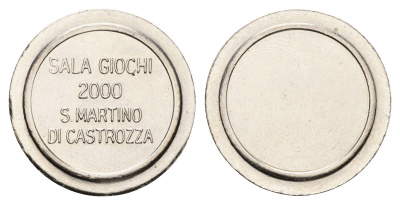 Италия, Сан-Мартино-ди-Кастроцца жетон для равлечений Sale Giochi 2000 диаметр 24 мм, вес 5,7 гр нержавеющая сталь 4670-756