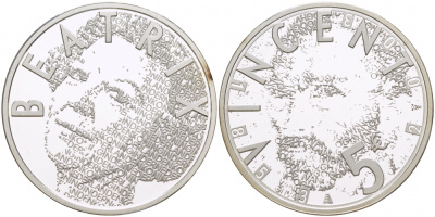 Нидерланды 5 евро 2003 150 лет со дня рождения Винсента ван Гога (1853-1890) KM 245 серебро PROOF 1082-9-74