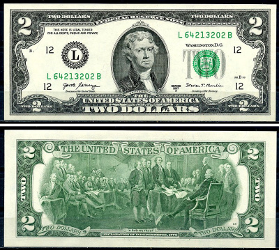 США 2 доллара 2017 Pick W545 бумага UNC (пресс) 7222-9-1-2