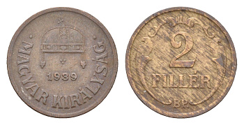 Венгрия 2 филлера 1939 BP KM 506 бронза 4665-462
