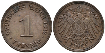 Германия 1 пфенниг 1912 D KM 10, J. 10 медь 4147-1127
