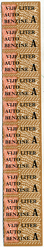 Нидерланды талоны на бензин  10 талонов по 5 литров бензина категории А   бумага   435-25-3-2