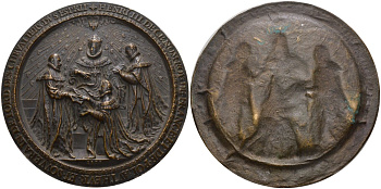 Франция медаль-плакетка ND Генрих III (1551-1589), диаметр 134 мм.  бронза    8-1-07-01