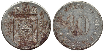 Германия, Графрат 10 пфеннигов 1919 Бавария, нотгельд Funck 168.3 железо 4119-1134
