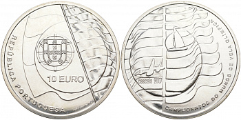 ПОРТУГАЛИЯ 10 ЕВРО 2007 ОЛИМПИАДА серебро UNC 02-015-35