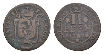 Корвей 2 пфеннига 1787 KM 170 медь 633-1235